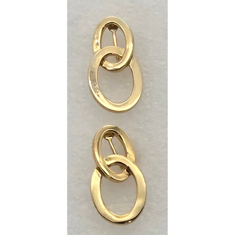 Double Oval Earrings Double Circle Clip‎ On Geometric Dangle Vintage Style
